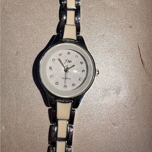 Stylish Silver and Cream Women's Watch